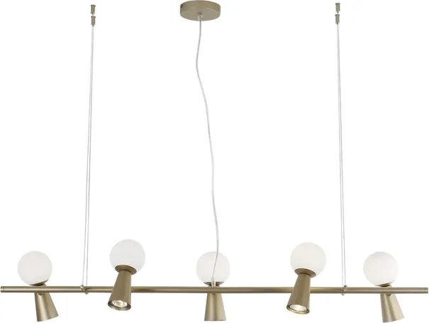 Pendente Aluminio Vidro Dourado Sears