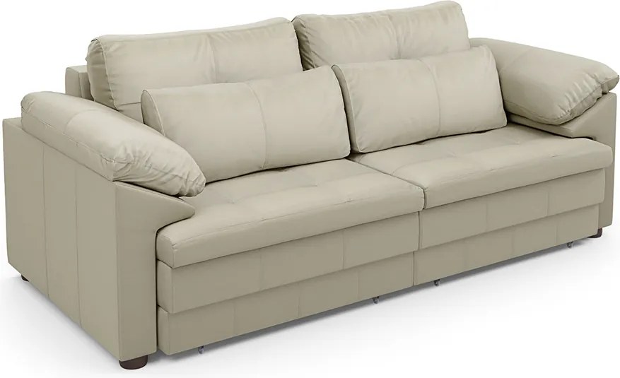 Sofá Retrátil Elétrico Sala de Estar Nolan Bipartido 250cm Conforto Premium em Couro OffWhite G58 - Gran Belo
