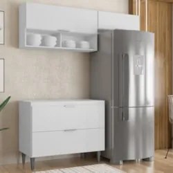 Armário de Cozinha CP03 Para Pia 100cm Pérola Z34 Branco    - Mpozenat