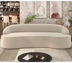 Sofá 4 Lugares para Sala de Estar Living 260cm Theo D06 Veludo Creme -