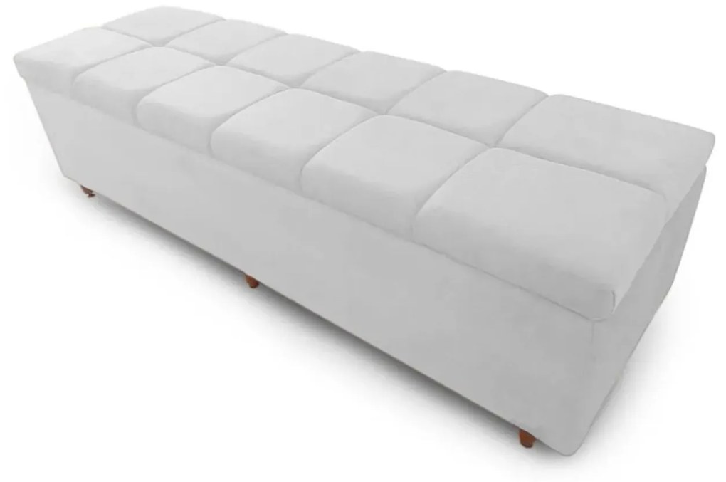 Calçadeira Baú Casal 140cm Veneza Corano Branco - Sheep Estofados - Branco