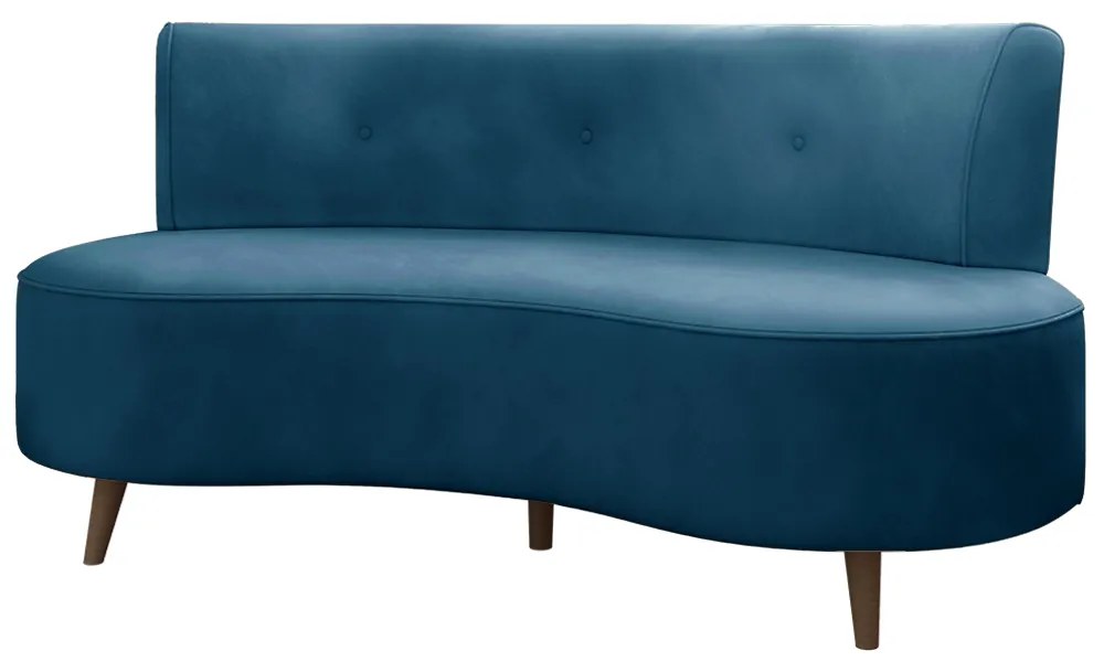 Sofá Living 2 Lugares 135cm Aang Pés Palito Veludo Azul Marinho G33 - Gran Belo