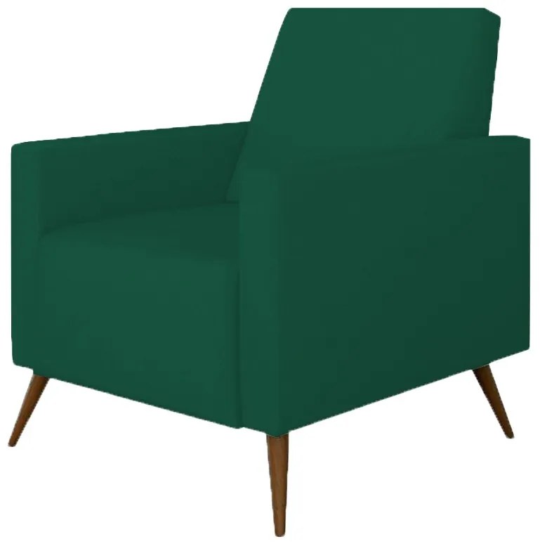 Poltrona Decorativa Amamentação Gabi Pé Palito Suede Verde Bandeira