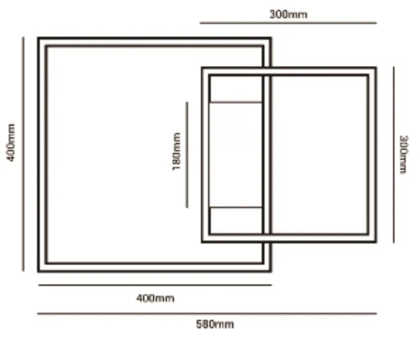 Plafon Canvas 58W Led 3000K Ip20 Preto Bivolt 58X40Cm | Opus Dn 82369 (Preto)