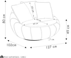 Poltrona para Sala Giratória Redonda Saphire Z32 Linho Cinza/Caramelo