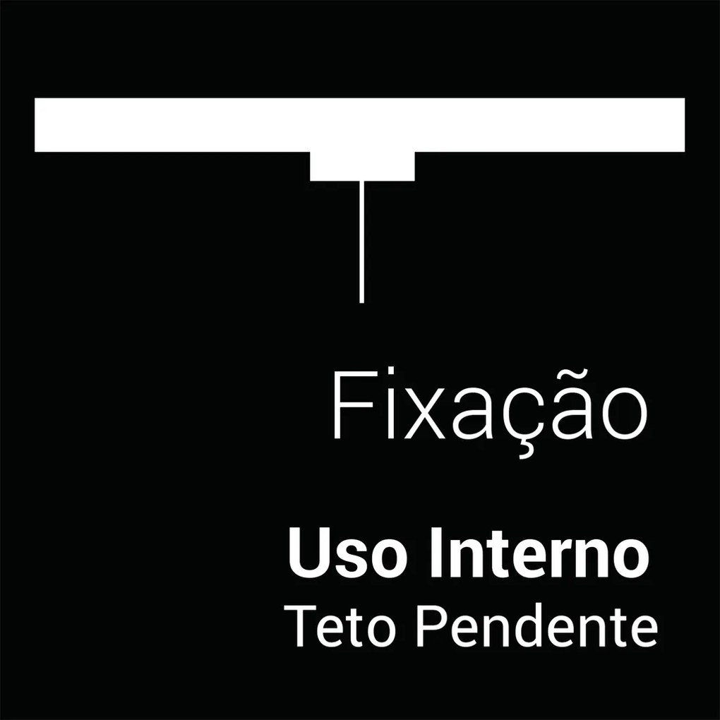 Pendente Sky 09X120Cm Preto E Cobre Led 50W 3000K Ip20 - Opus Dn 37813