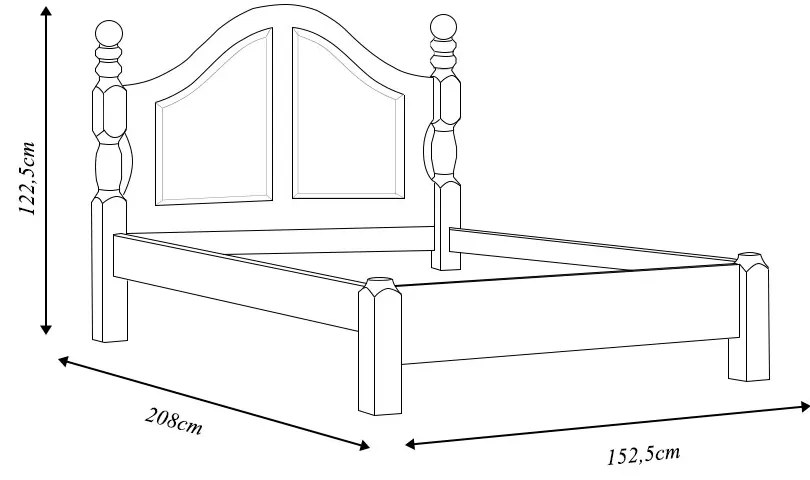 Cama de Casal Madeira Maciça Naipe Café G74 - Gran Belo