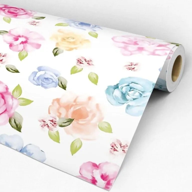 Papel de Parede Floral Multicolor Blur 0.52m x 3.00m