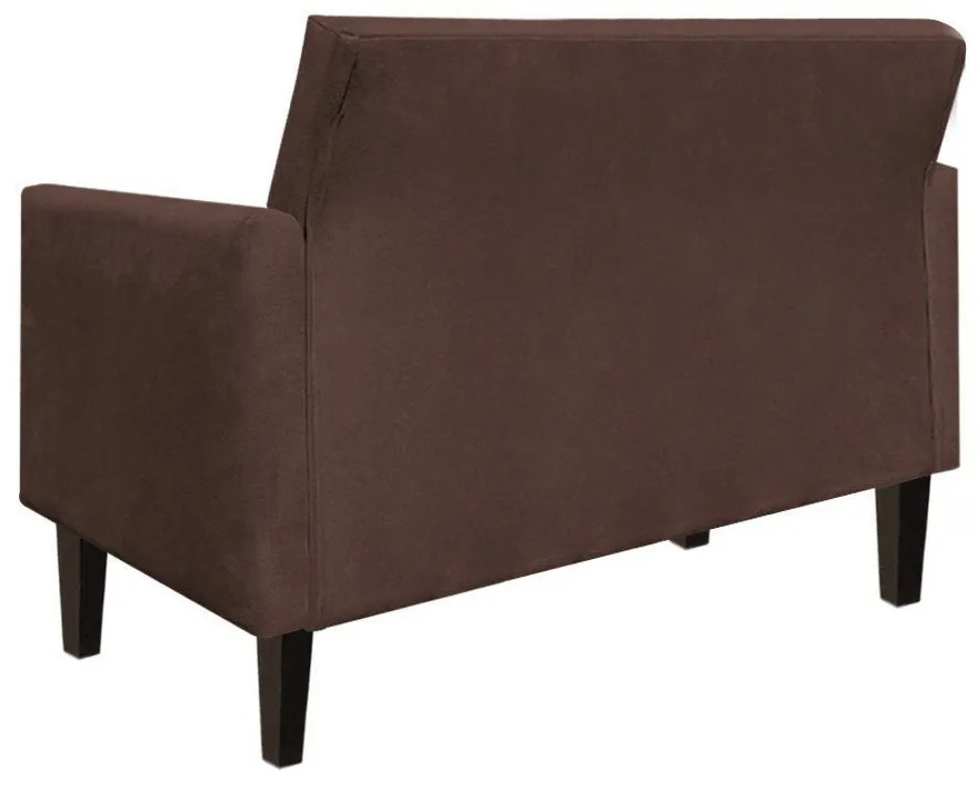 Namoradeira Jade 02 Lugares Suede Marrom Pés Chanfrado Tabaco - D'Rossi