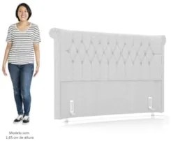 Cabeceira Cama Box Solteiro 90cm Dust Z37 Linho Cinza Claro - Mpozenat