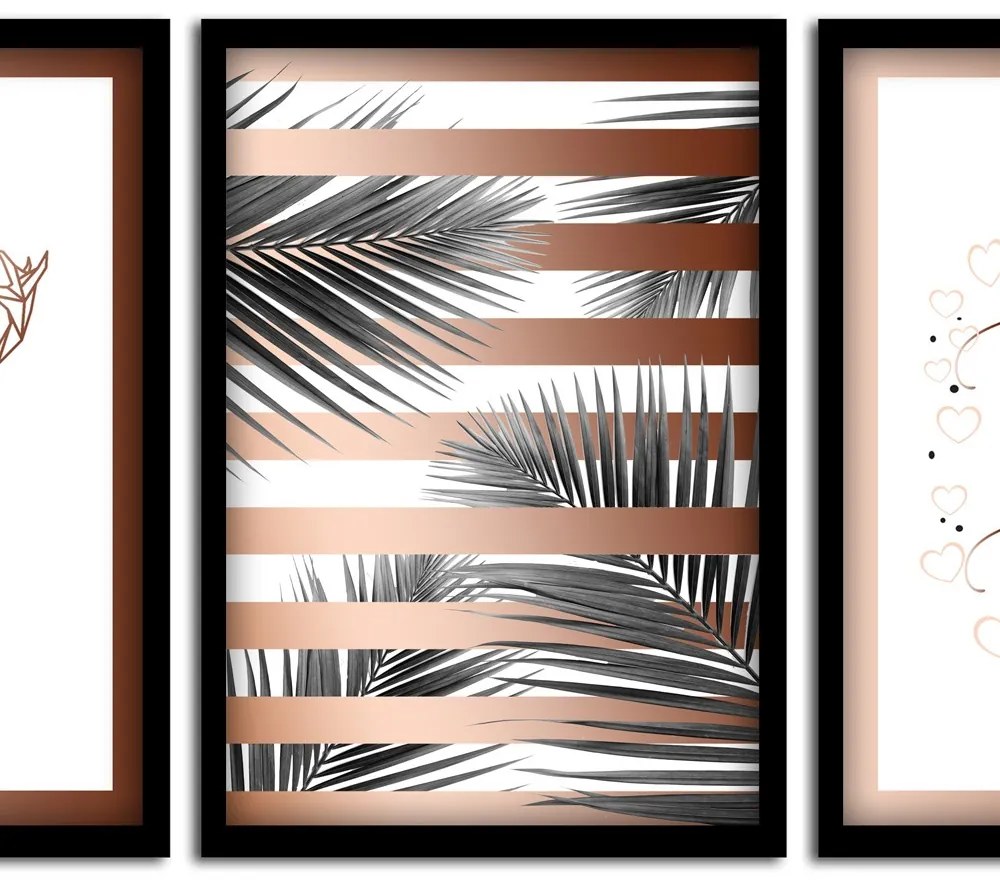 Kit 03 Quadros Decorativos "Love And Love" 43x33 cm - D'Rossi