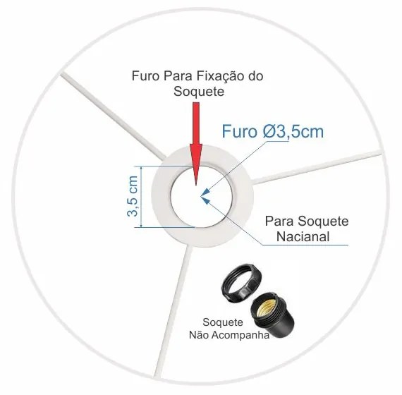 Cúpula Abajur Cilíndrica Cp-7016 Ø35x30cm Rustico Cinza