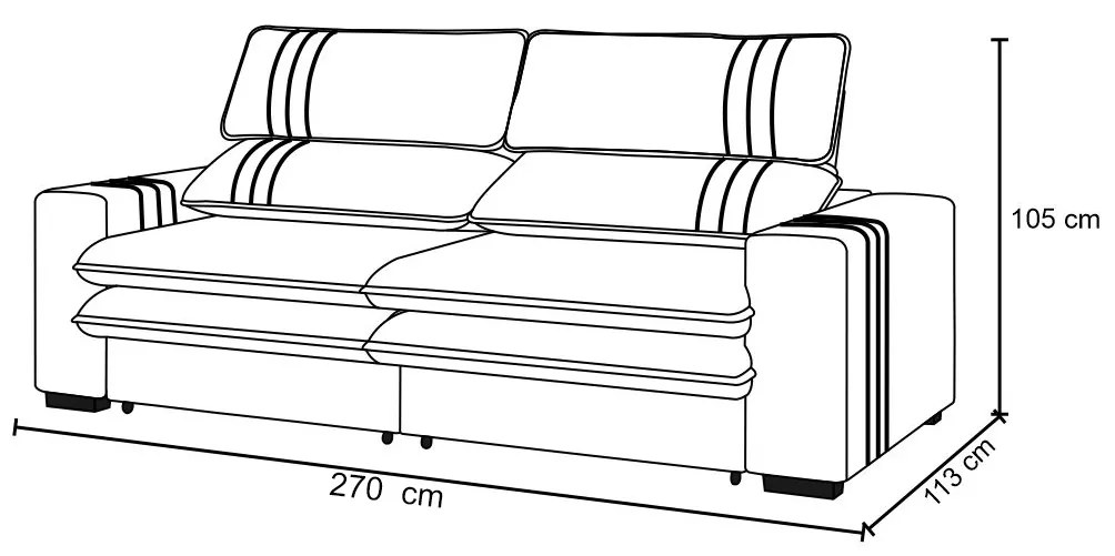 Sofá 2 Lugares Retrátil Noruega 270 cm Veludo Pés Tabaco - D'Rossi - Cinza