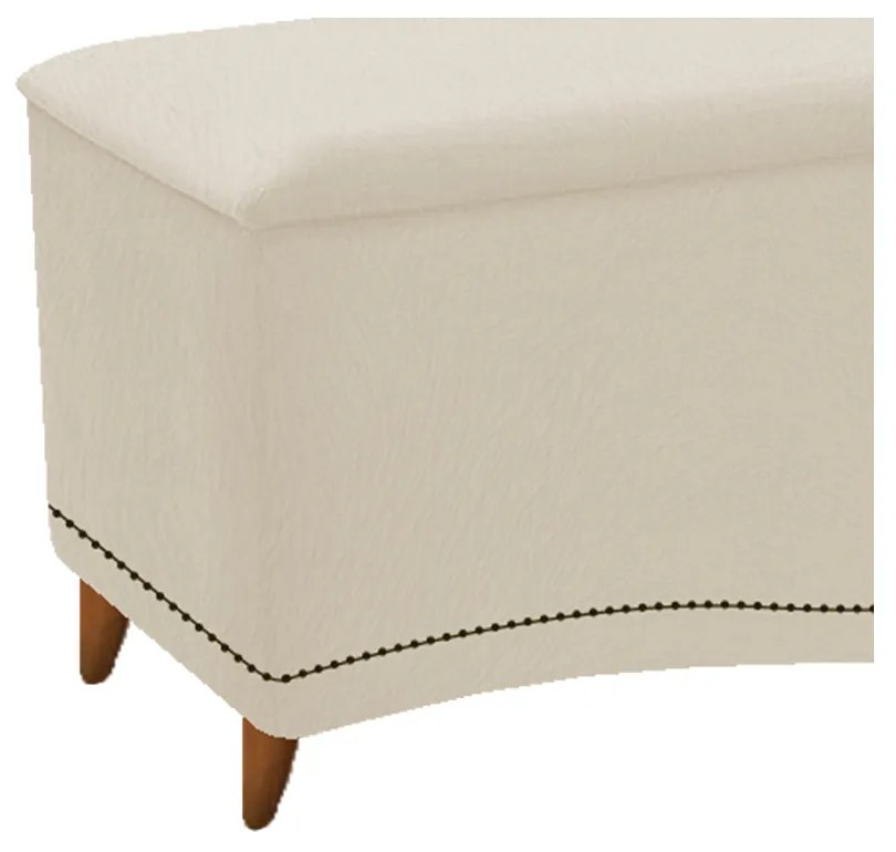 Calçadeira Estofada Yasmim 195 cm King Size Suede Bege - ADJ Decor