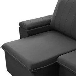 Sofá Retrátil Reclinável 3 Lugares 205cm Baluart F05 Veludo Grafite -