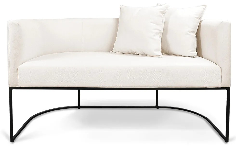 Namoradeira Paola 02 Lugares Linho Base Metálica Preto D03 - D'Rossi - A27 Areia