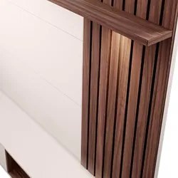 Painel Bancada Suspensa Para TV até 65 Pol. 180cm Ripado Palmas C05 Of
