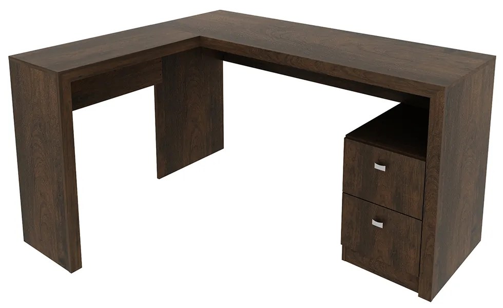 Mesa com 2 Gavetas para Escritório Home Office ME4129 MDP Rustico G69 - Gran Belo