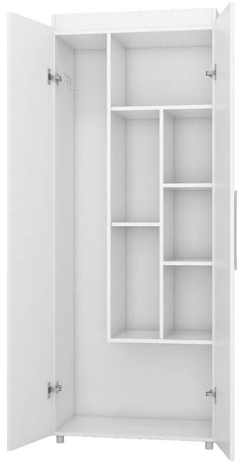 Armário Floripa Multiuso 6 Prateleiras Lavanderia Branco