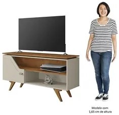 Rack Bancada para TV 50 Pol Pés Retrô Village B02 Off White/Naturalle