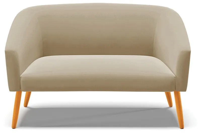 Namoradeira 02 Lugares Stella Suede Marrom Rato Pés Palito Castanho - D'Rossi