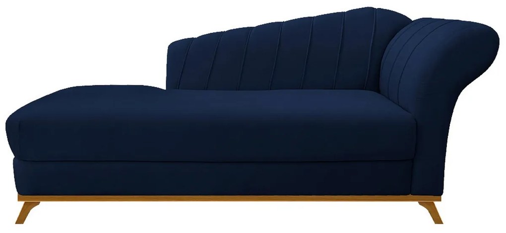 Recamier Vanessa 185cm Lado Esquerdo Suede Azul Marinho - ADJ Decor