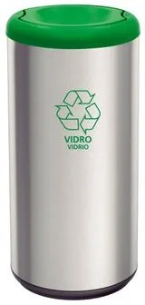 Lixeira Inox Tramontina Piemonte 40 Litros e Tampa Basculante Verde