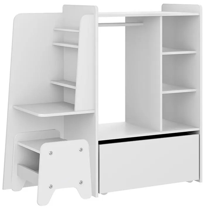 Closet Guarda Roupa Infantil Mimo Com Banquinho - Branco