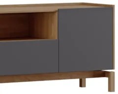 Rack TV 50 Pol 180cm 2 Portas 1 Gaveta Tauari/Grafite F07   - Mpozenat