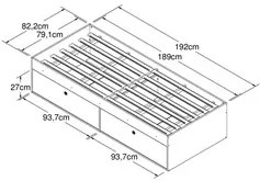 Cama Solteiro Tókio CM800 4 Portas Branco - Art In Móveis