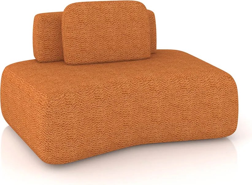 Sofá Módulo Canto 175cm Orgânico Sala Berlim Bouclê K01 - D'Rossi - Caramelo