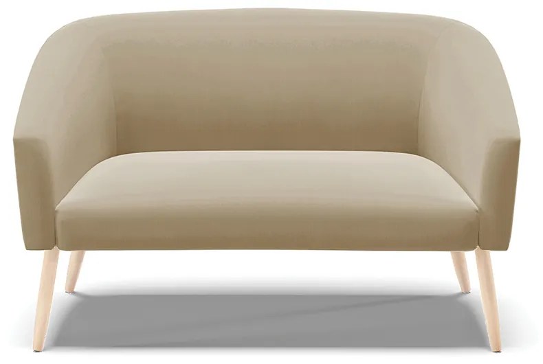 Namoradeira 02 Lugares Stella Suede Marrom Rato Pés Palito Natural - D'Rossi