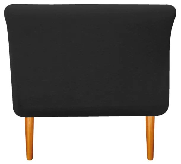 Recamier Estofado Ari 100 cm Solteiro Corano Preto - ADJ Decor