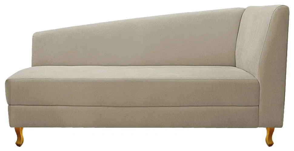 Recamier Valéria 140cm Lado Esquerdo Suede Bege - ADJ Decor