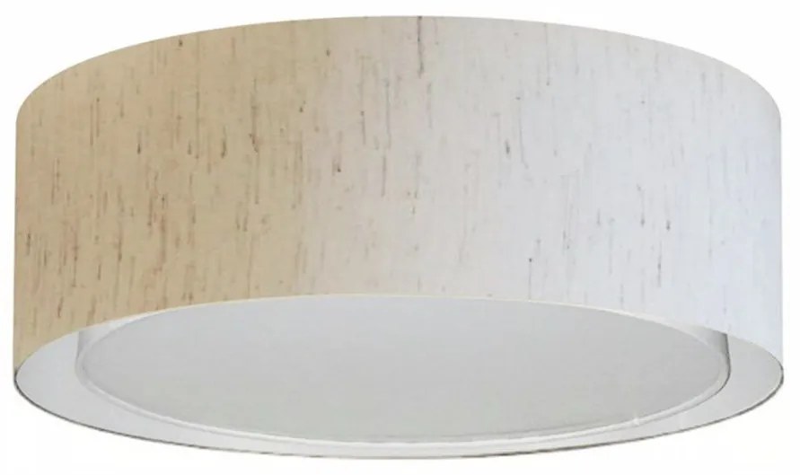 Plafon Duplo Cilíndrico Md-3038 Cúpula em Tecido 80x30cm Linho Bege - Bivolt