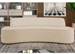 Sofá 3 Lugares para Sala de Estar Living 180cm Koane D06 Linho Marfim
