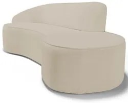 Sofá Living  4 Lugares 300cm Braço Esquerdo Mozart D06 Sintético Bege