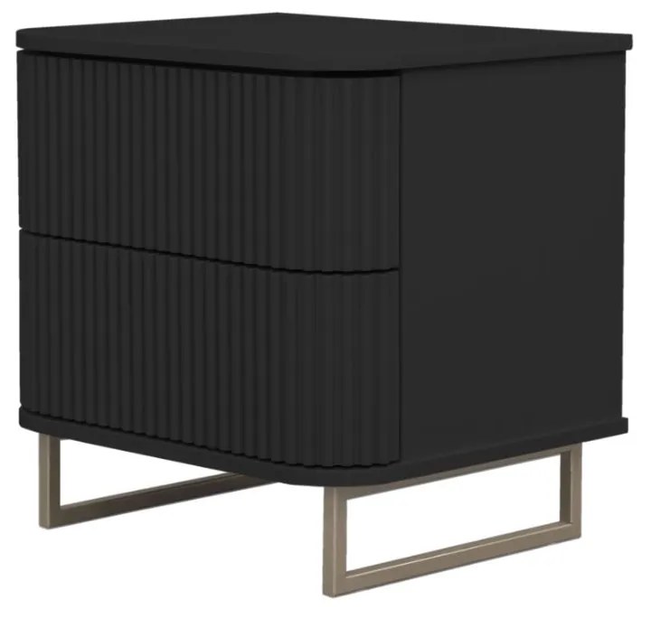 Mesa de Cabeceira Miami - Preto com Detalhes Fendi Lumiére Kleiner
