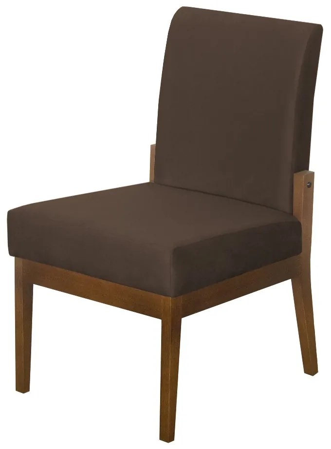 Kit 04 Cadeiras de Jantar Helena Suede Marrom - Decorar Estofados