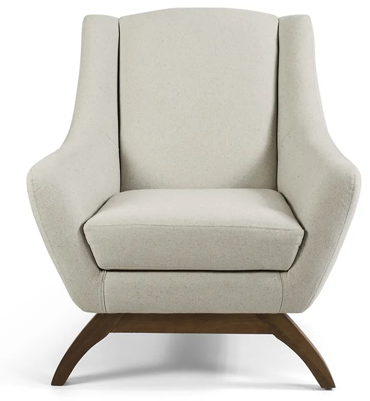 Poltrona Juliet Linho Cru C-316 Base de Madeira D07 - D'Rossi