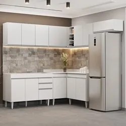 Armário de Cozinha Modulado de Canto 7 Peças CP19 Balcão sem Tampo Bra