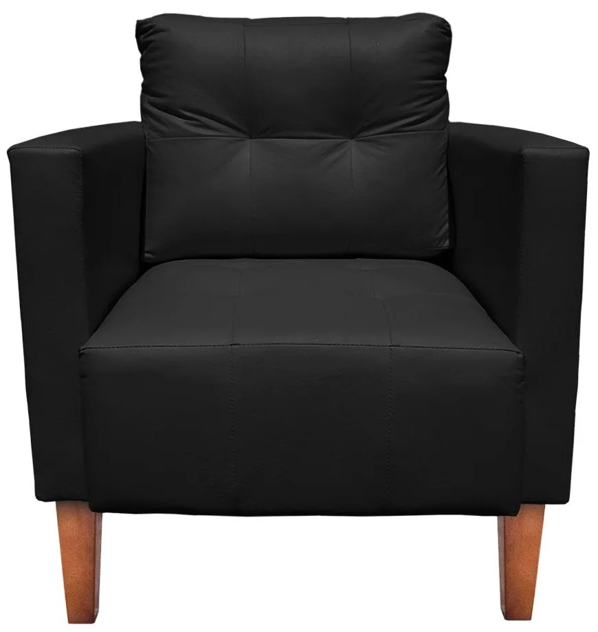Poltrona Livia Corino Pés Chanfrado Castanho D01 - D'Rossi - Preto
