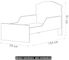 Mini Cama Infantil 148x68cm Com Proteção Lateral Nuvens K06 - Mpozenat