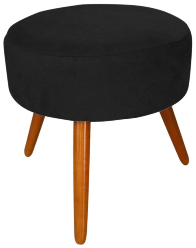 Puff Decorativo Pés Palito Irlanda Preto - Sheep Estofados - Preto