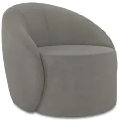 Poltrona Sala Decorativa Redonda 91cm Steve Suede Grafite I01  - Mpoze