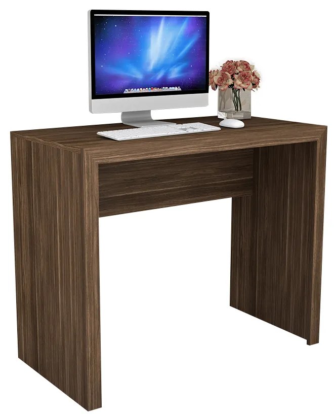 Mesa para Escritório Home Office ME4139 MDP Nogal G69 - Gran Belo