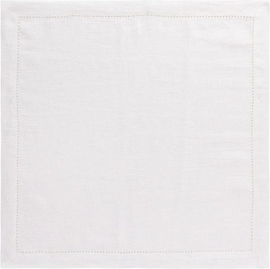 Guardanapo 100% Linho Ponto Ajour Off White