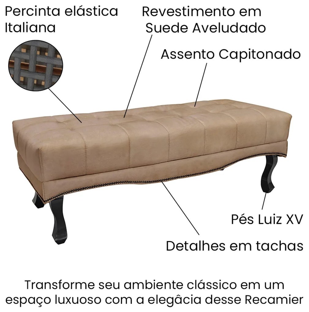 Recamier Egito SPZ 140cm Suede - ADJ Decor