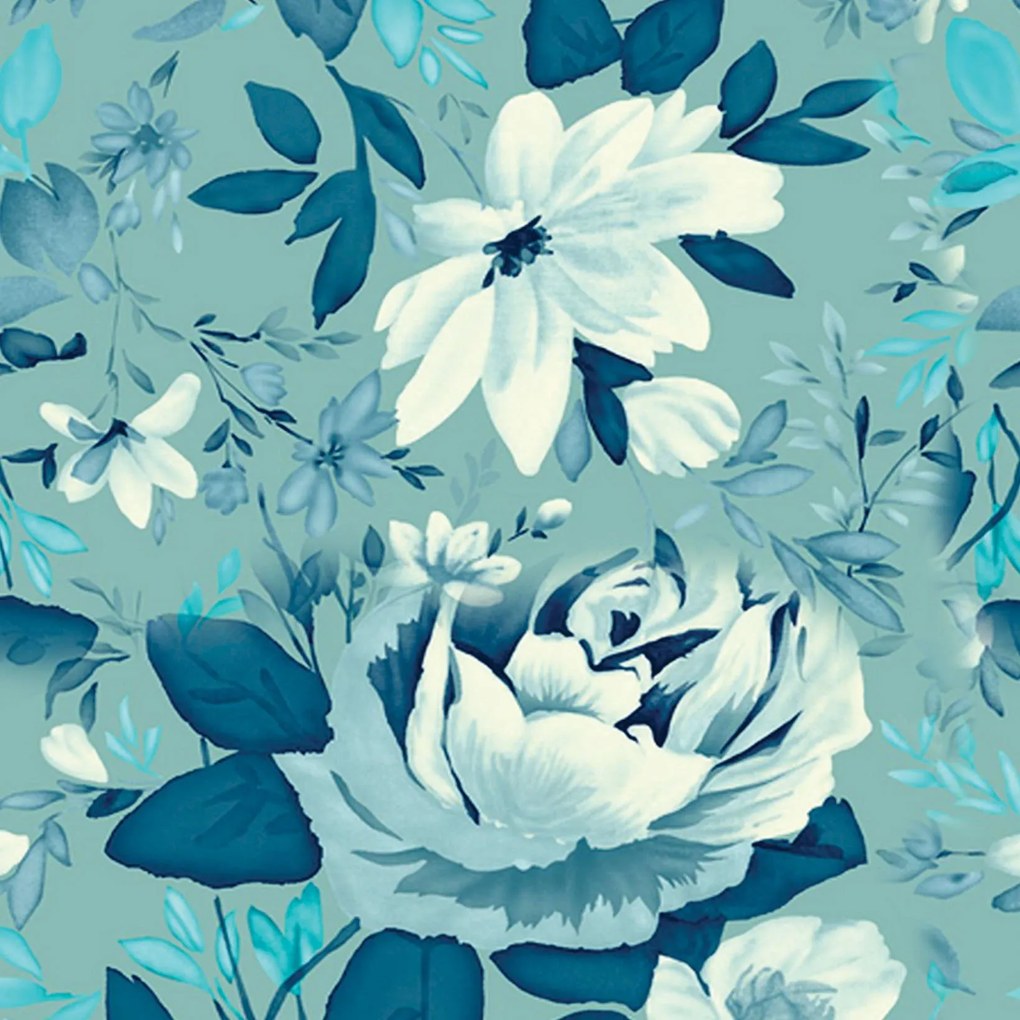 Papel de parede adesivo floral verde