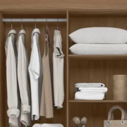 Guarda Roupa Casal 165cm Com Espelho Guiana Carvalho/Fendi Z17 - Mpoze